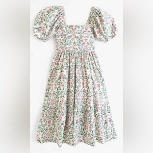 Abercrombie & Fitch Emerson Poplin Puff Sleeve Midi Dress, Medium Petite